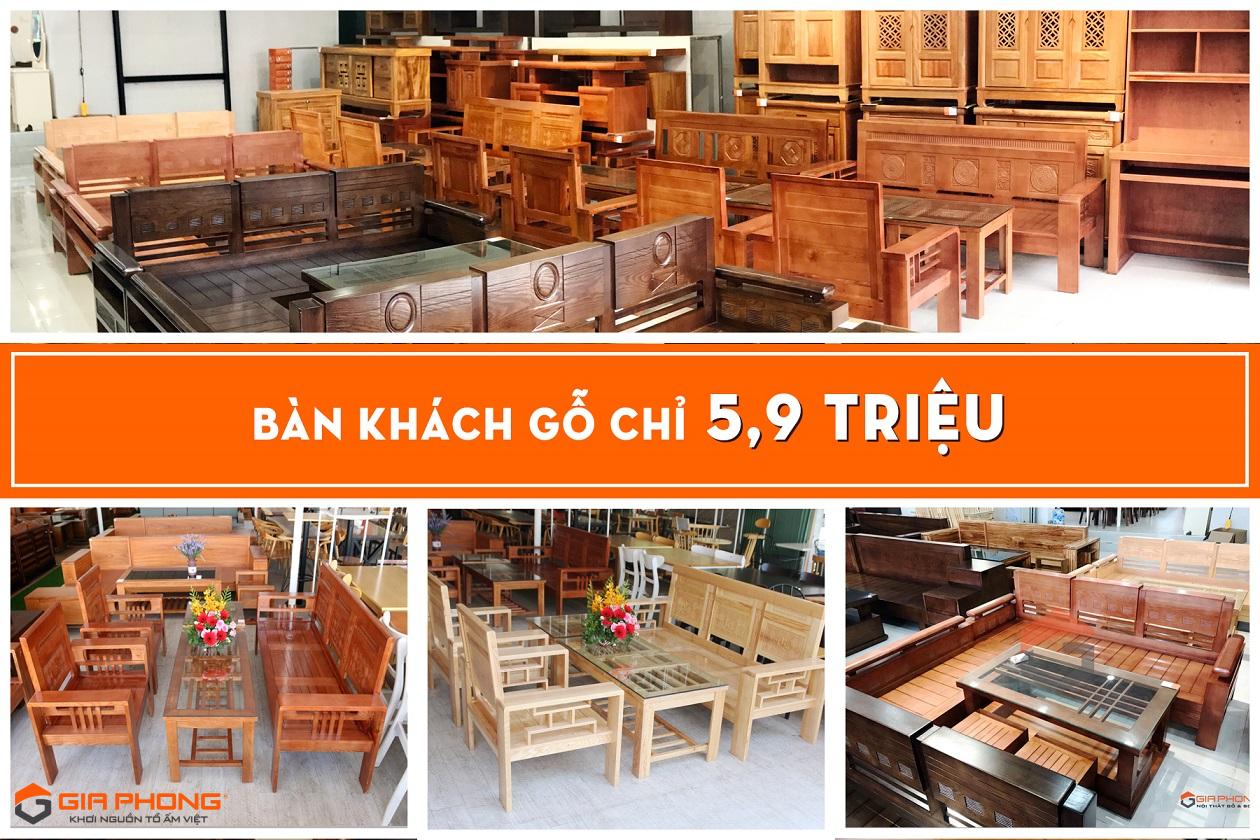 50 mẫu salon gỗ phòng khách đẹp giá từ 7triệu đến 18triệu
