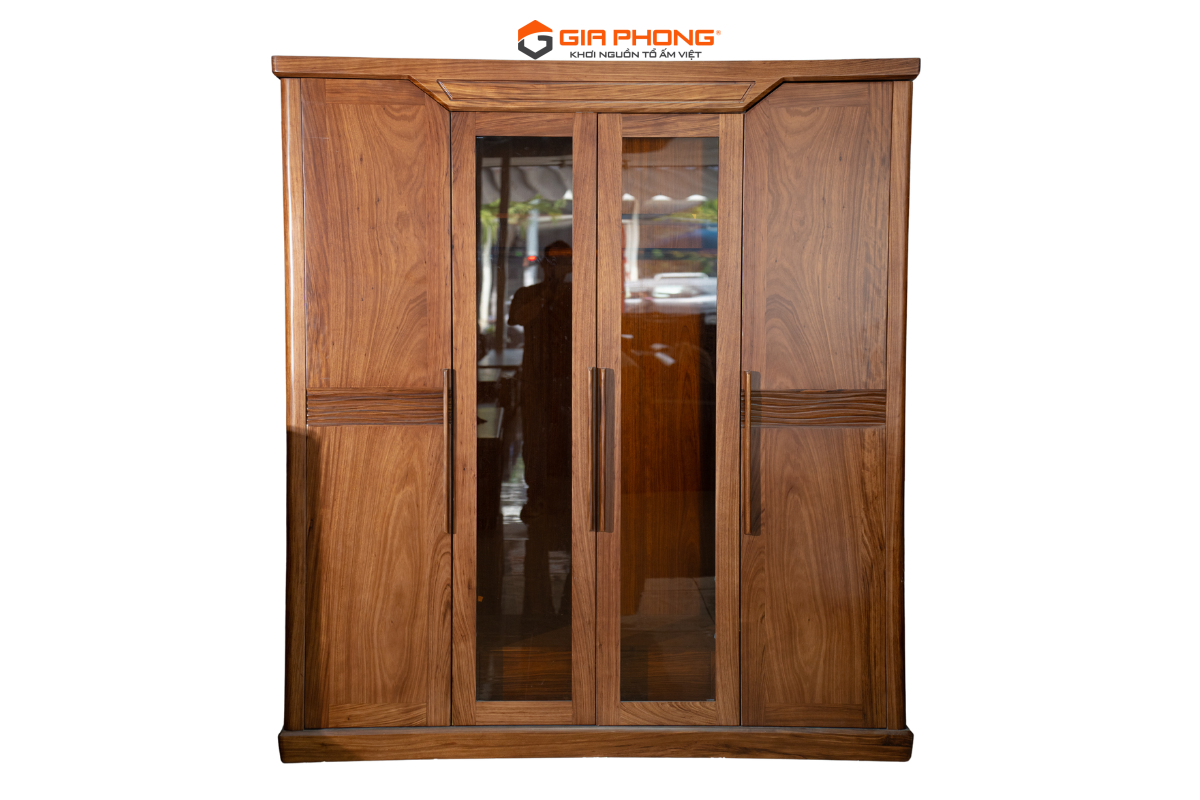 Tủ gỗ hương xám 4 cánh - TU03-4C