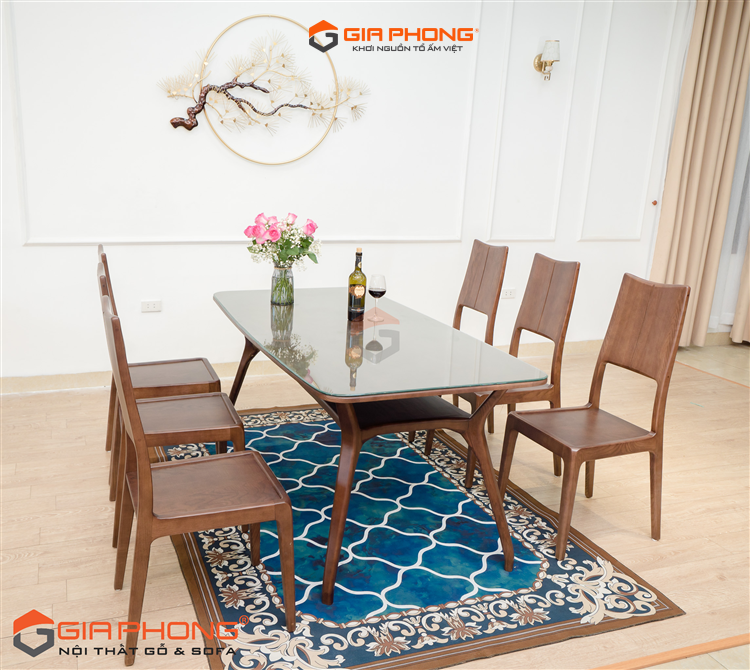 Bàn ăn gỗ sồi PMOC BAS 102